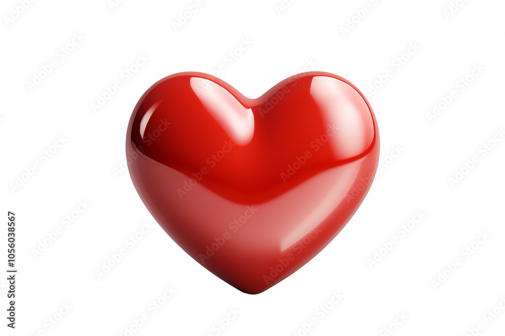 Glossy red heart symbol isolated on white, representing love and affection. Glossy red heart symbol isolated on white, representing love and affection.