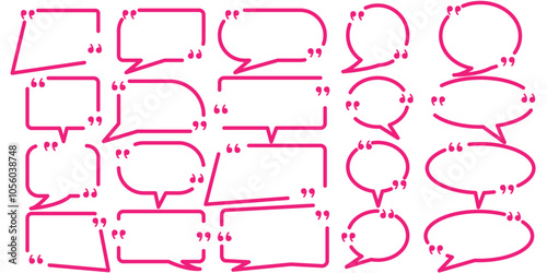 quotes box frame vector, speech bubble quotes box, quotes box icon collection set 