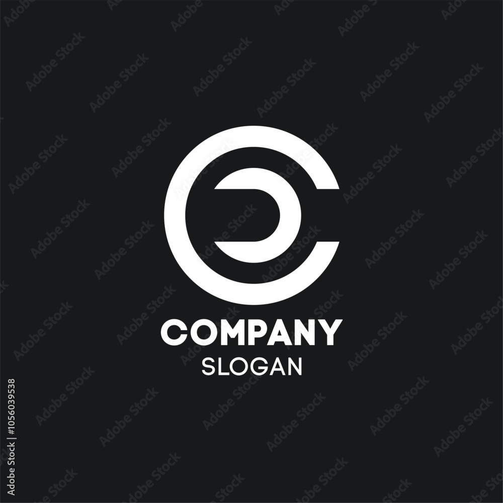 Obraz premium Black and White Letter C Logo Design Template
