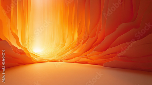 Radiant Light Filtering Through Orange Canyon Walls at Sunset Creating a Surreal Natural Spectacle