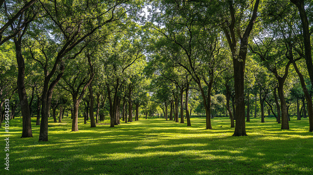 Feel tranquility in the midst of towering trees Feel tranquility in the midst of towering trees