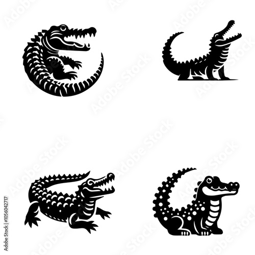 crocodile, icon, vector, illustration on white background