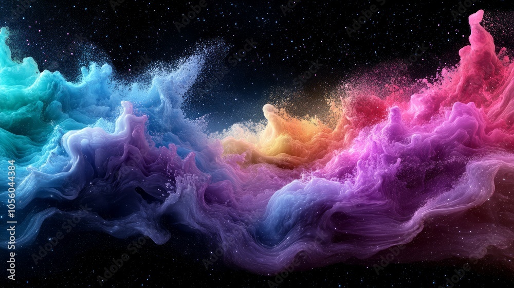 A cosmic wave of colors background