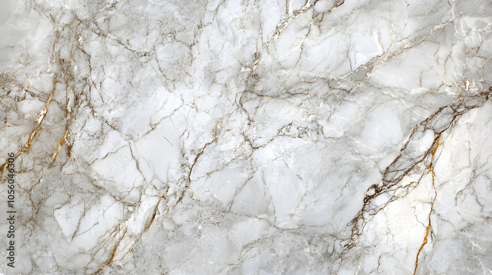 Fototapeta premium white carrara statuario marble texture background, glossy marble with grey and gold streaks, stone texture wallpaper