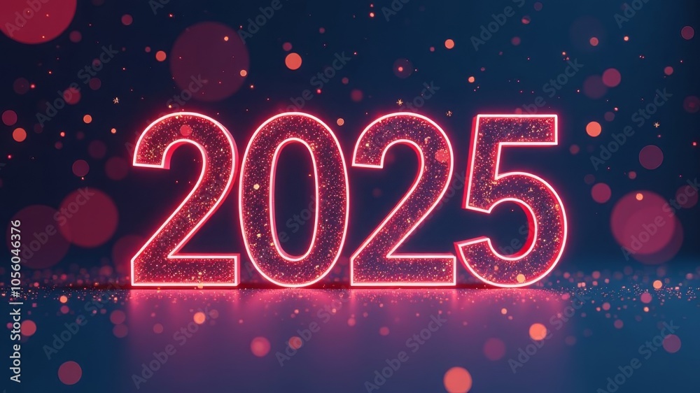 New Year card for the year 2025 with beautiful background. A happy new year is in the center of attention. The surroundings are emphasized. New Year card for the year 2025 with beautiful background. A happy new year is in the center of attention. The surroundings are emphasized.