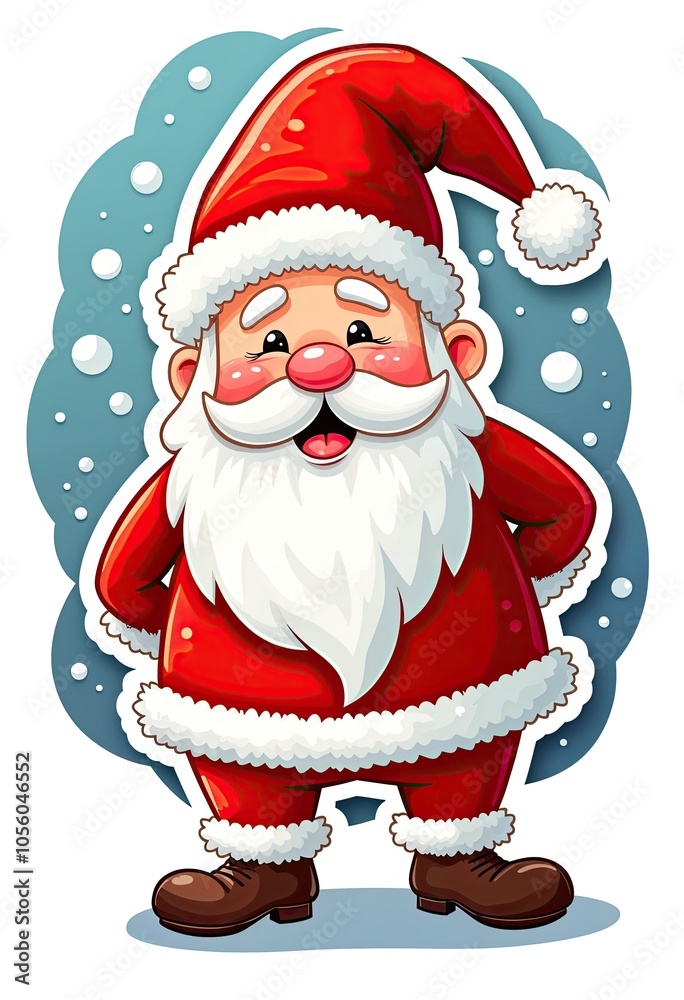 Funny Santa Claus in vector style on white background Funny Santa Claus in vector style on white background