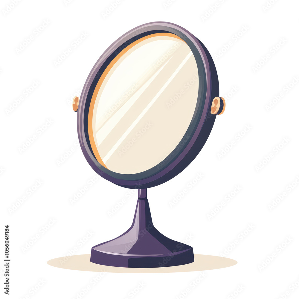 Vanity Mirror: A stylish, dark-purple oval tabletop mirror with a golden rim, perfect for adding a touch of elegance to any vanity or dressing table isolated on transparent background, cut out, png Vanity Mirror: A stylish, dark-purple oval tabletop mirror with a golden rim, perfect for adding a touch of elegance to any vanity or dressing table isolated on transparent background, cut out, png