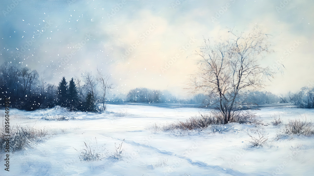 Visualize a serene winter landscape with gentle snowfall, capturing the peaceful essence of nature Visualize a serene winter landscape with gentle snowfall, capturing the peaceful essence of nature