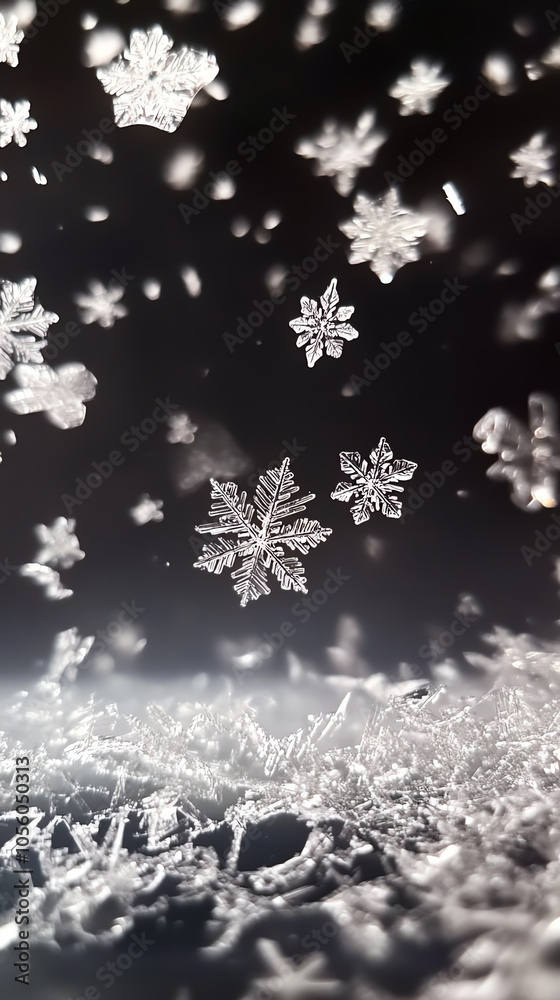 Zoom in on the delicate beauty of individual snowflakes Zoom in on the delicate beauty of individual snowflakes