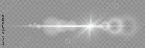 Laser beams, horizontal light beams. Light effect. An explosion of glare. Bright star.