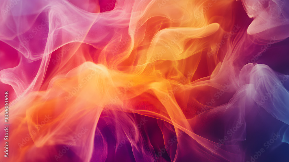 Abstract colorful smoke swirls on a dark background. Abstract colorful smoke swirls on a dark background.