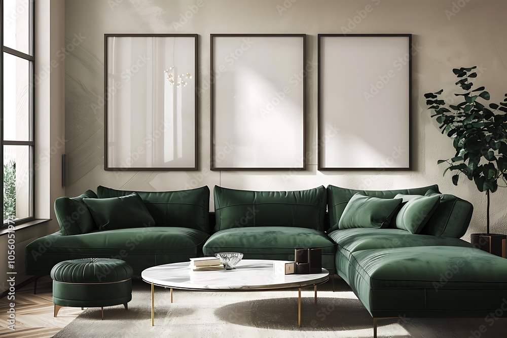 Modern Interior of Stylish Living Room ,Wall Mock Up, Frame , Poster with Beautiful Background, 3d render Modern Interior of Stylish Living Room ,Wall Mock Up, Frame , Poster with Beautiful Background, 3d render