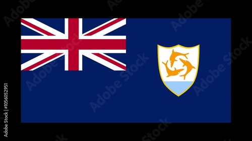 Anguilla Country Flag Elements Construction Animation