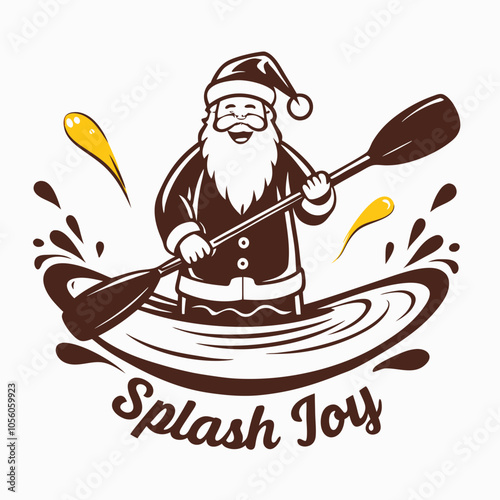Splash Joy Santa Paddleboarding with Festive Cheer