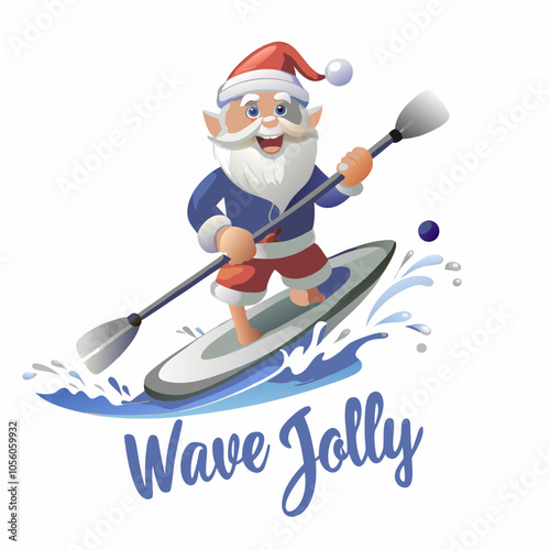 Wave Jolly Santa Paddleboarding in Festive Style