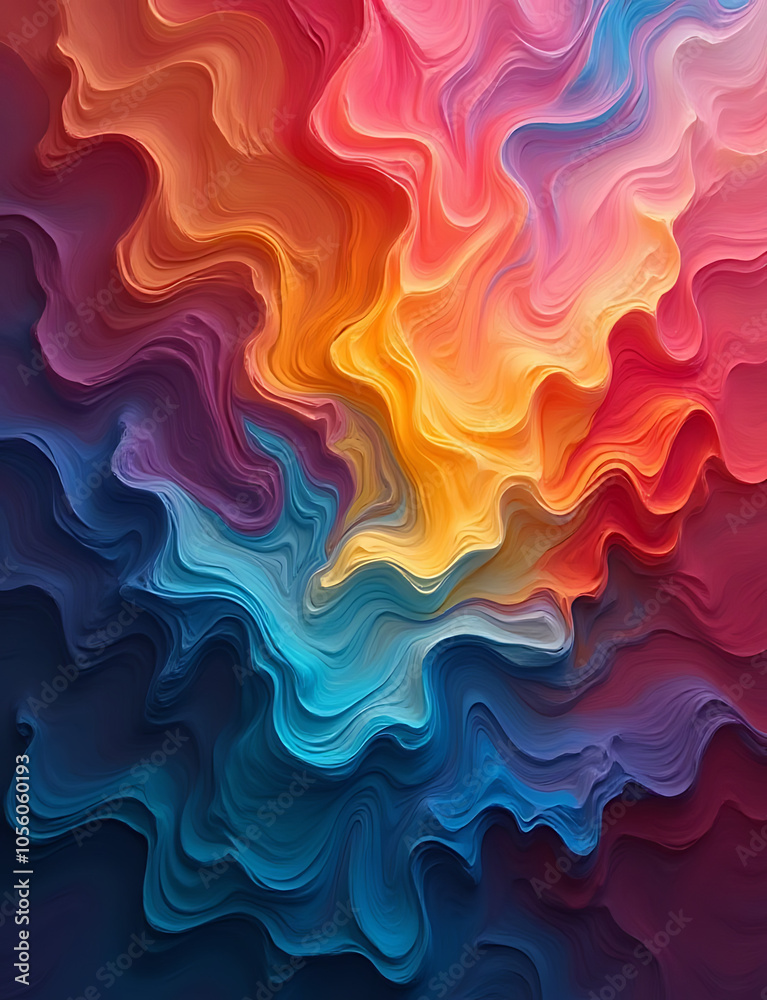 Vibrant colors blend in a unique abstract visual pattern on the screen. Vibrant colors blend in a unique abstract visual pattern on the screen.