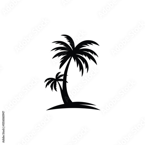Tropical Essence Palm Tree Silhouette Vector Design