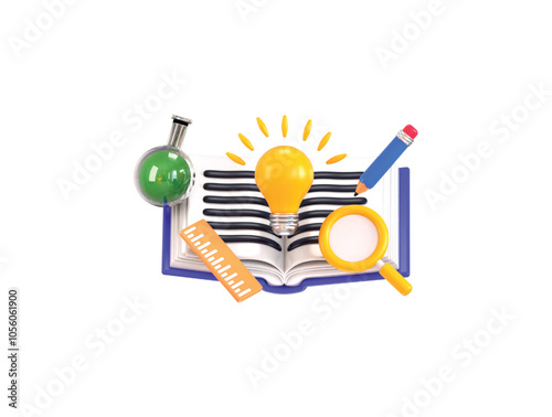 Education icon 3d rendering vector illustration