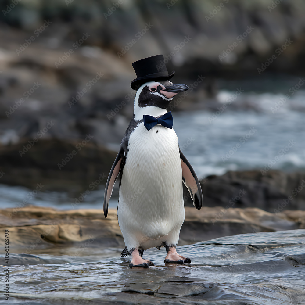 Fototapeta premium penguin on the rocks