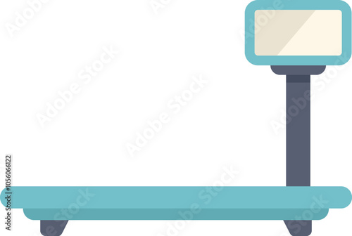 Digital platform scale showing empty reading displaying weight measuring device
