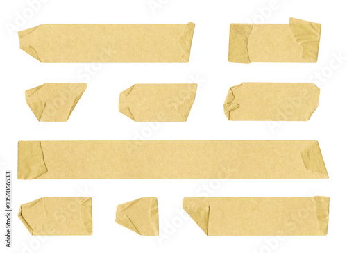 Collection of masking tape pieces on transparent background, crafting, art, scrapbooking, journal, sticky notes, important, png file