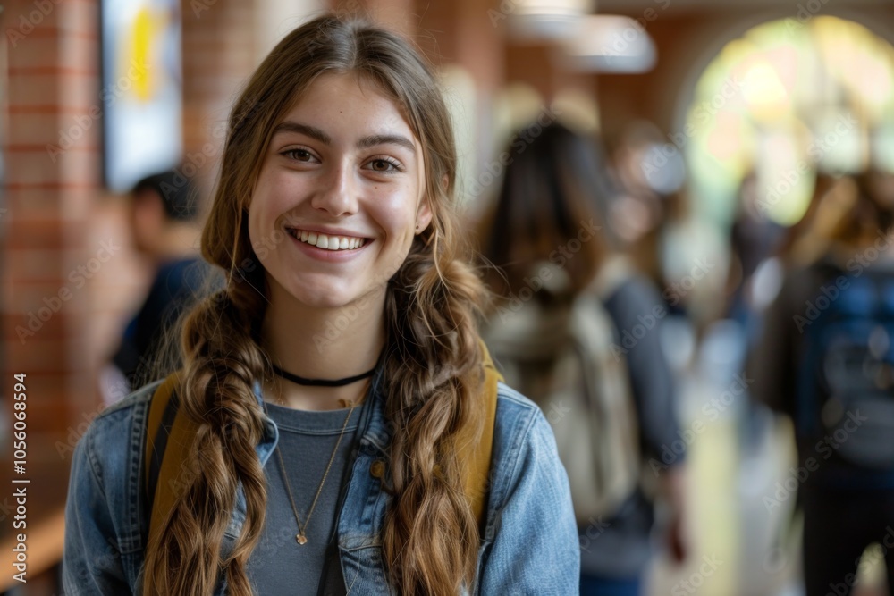 Smiling portrait of a young female student Smiling portrait of a young female student