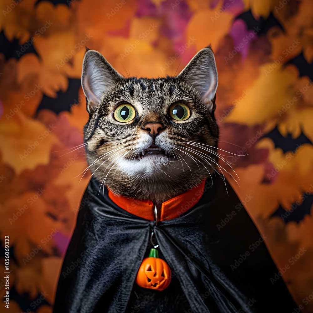 Adorable Cat in Costume for Halloween Celebration Adorable Cat in Costume for Halloween Celebration