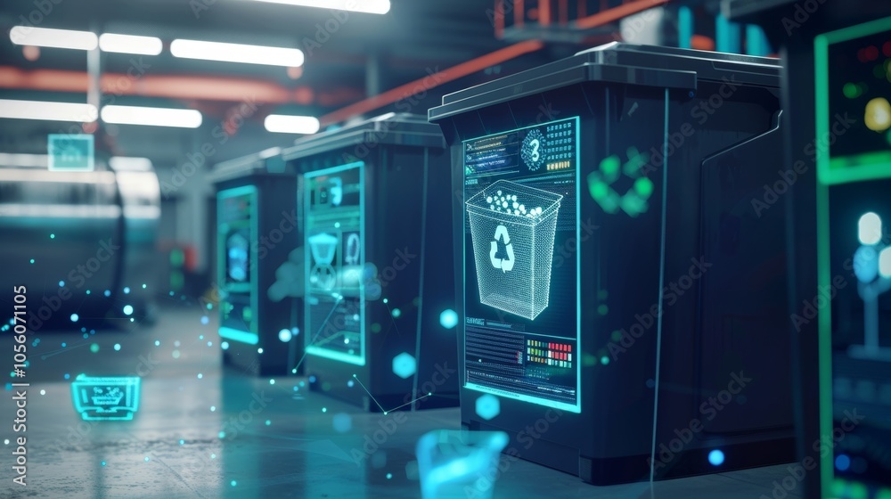 A waste management company is able to remotely monitor the functioning of waste bins equipped with 5G sensors allowing for quicker maintenance and reducing downtime. A waste management company is able to remotely monitor the functioning of waste bins equipped with 5G sensors allowing for quicker maintenance and reducing downtime.