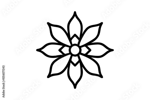 illustration of a flower mandala abstract silhouette art.
