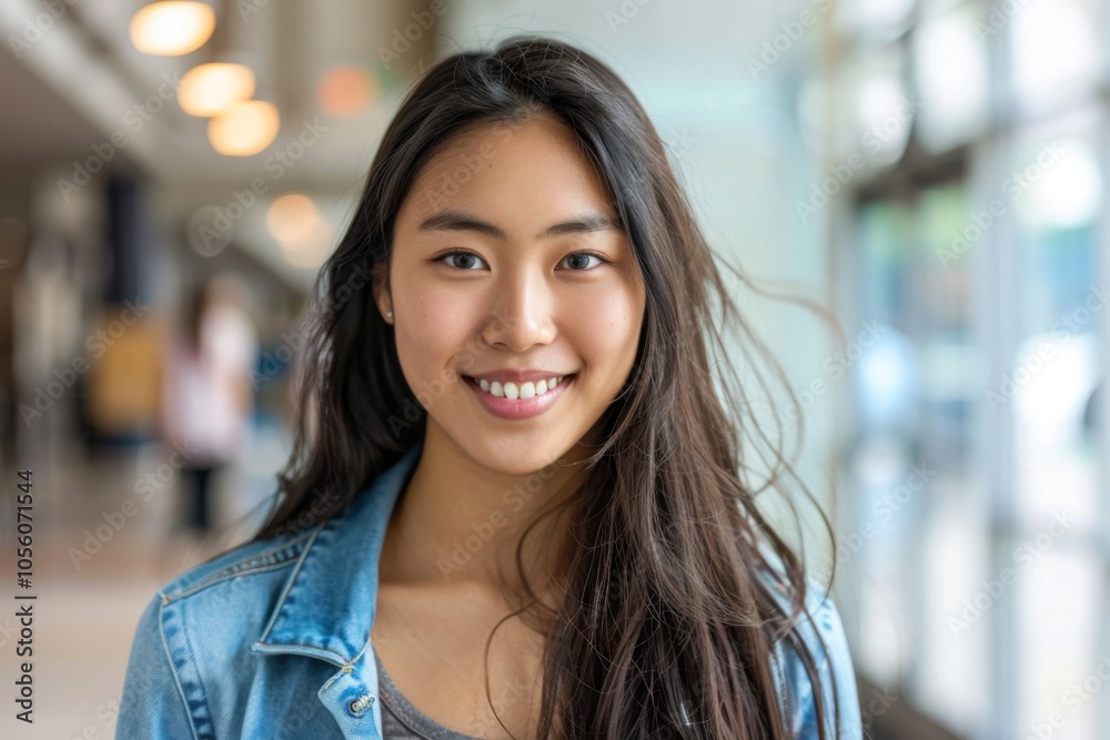 Smiling portrait of a young female student Smiling portrait of a young female student