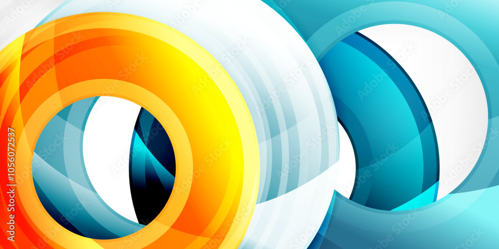 Bright colorful circles with light effects. Abstract background Bright colorful circles with light effects. Abstract background