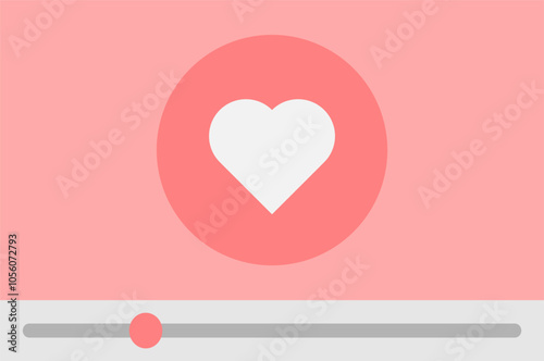 Heart icon on a video screen.