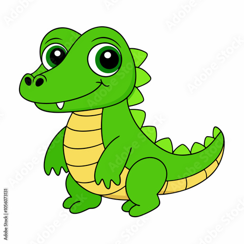 Cute Alligator Clipart - Adorable Animal Vector Illustration