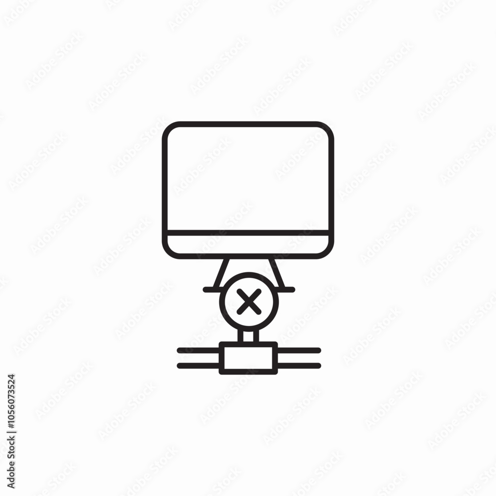computer local connection error icon sign vector computer local connection error icon sign vector