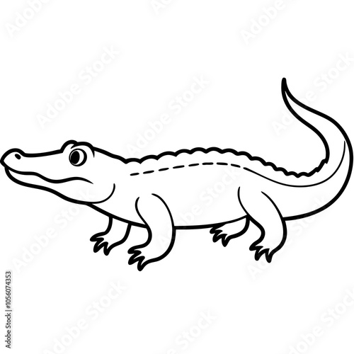 Cute Alligator Clipart - Adorable Animal Vector Illustration