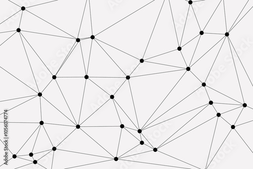 Abstract Geometric Network Pattern with Connected Dots and Lines – Minimalist Digital Background, Perfect for Technology-Themed Designs, Web Structures, Neural Networks, and Modern Digital Art Concept