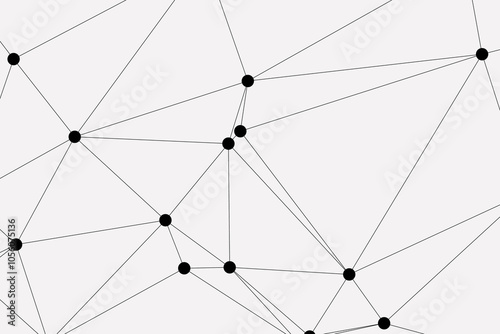 Abstract Geometric Network Pattern with Connected Dots and Lines – Minimalist Digital Background, Perfect for Technology-Themed Designs, Web Structures, Neural Networks, and Modern Digital Art Concept