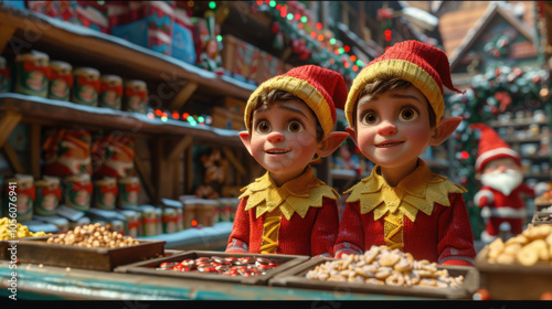 Little elves in the gift factory.