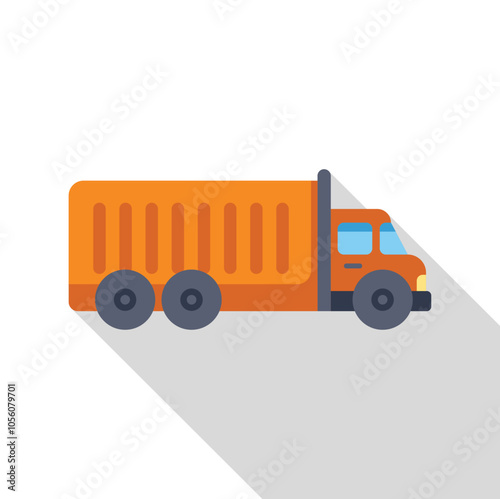 Orange cargo delivery truck representing transportation, logistics, and shipping industry