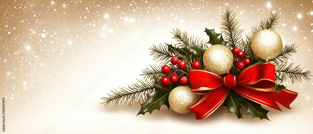 Christmas gift card with festive ribbon and holly, promoting seasonal discounts on holiday gift vouchers Christmas gift card with festive ribbon and holly, promoting seasonal discounts on holiday gift vouchers