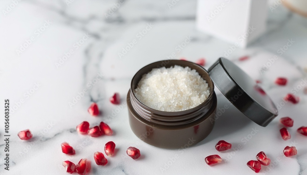 White bath salts in a jar White bath salts in a jar