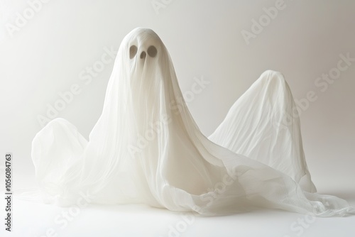 Halloween ghost isolated on white background perfect for spooky season decor and themes