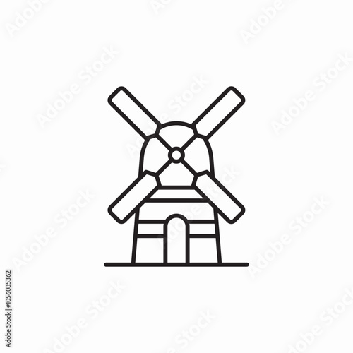 wind mill icon sign vector