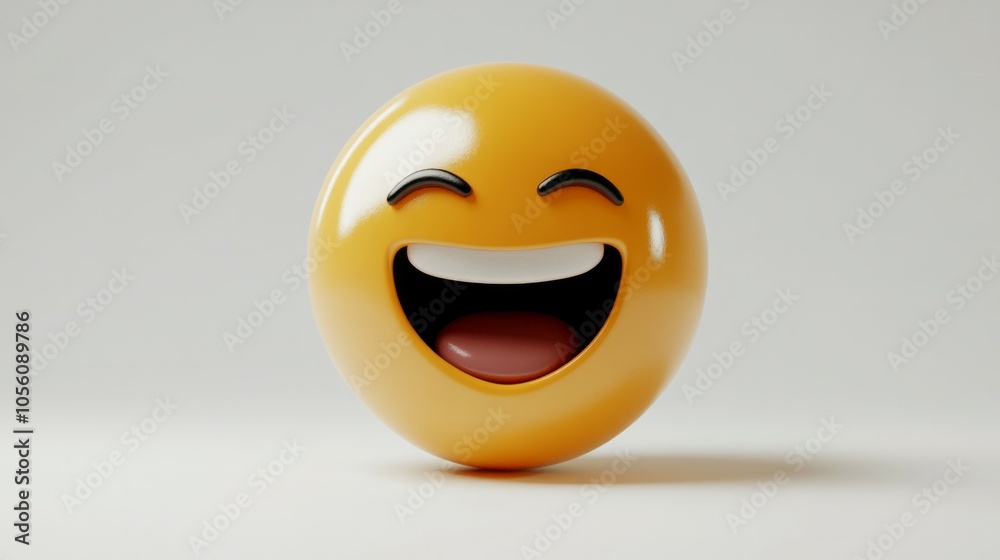Fototapeta premium A simple laughing 3d emoji