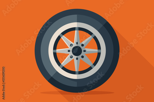 Vehicle wheel vector art illustration