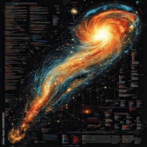 Detailed infographic of the Big Bang theory and cosmic expansion photo