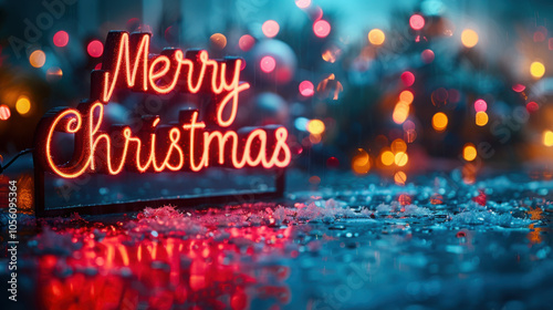 Festive decoration on the street in winter.