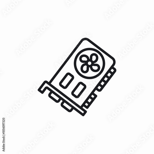 graphics card gpu icon sign vector