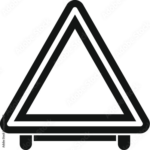 Triangular emergency stop sign indicating a need for caution or roadside assistance