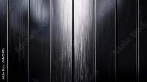 Black polished aluminum background.